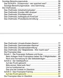 Screenshot des Inhaltsverzeichnisses